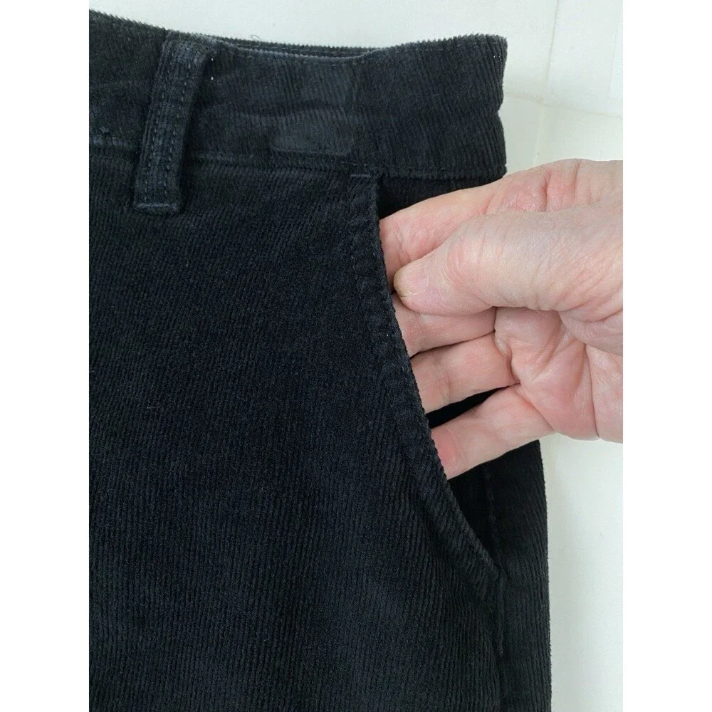 Time & Tru Black Corduroy Midi Skirt Size 4 Dark Academia Goth Romantic Grunge